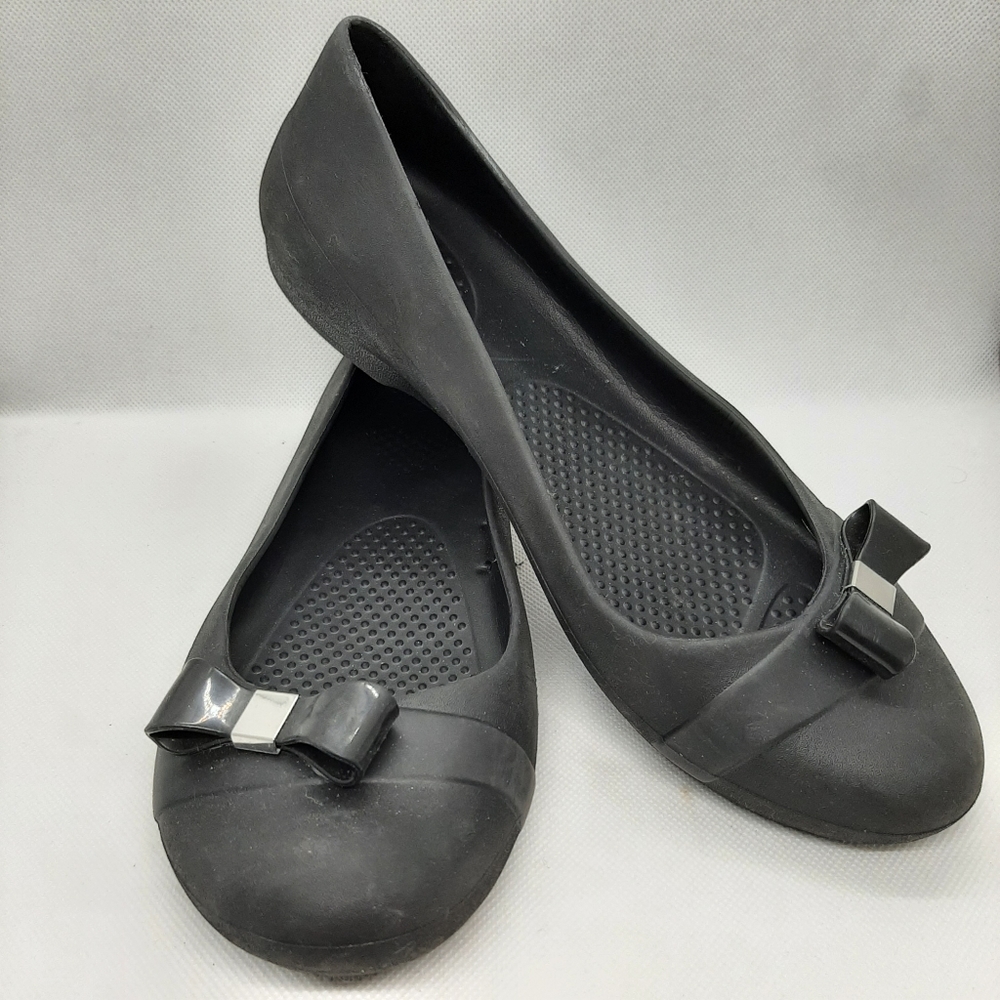CROCS Gianna Bow Flat Black Women's US Size 8